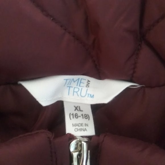 Time and Tru women's XL (16-18) Rustic Plum Onion Belted Barn Coat - Picture 11 of 11